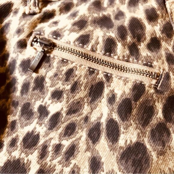 J. McLaughlin YKK Tan Animal Print Ankle Zip Stretching Skinny Jeans 2 NWOT - Picture 4 of 13